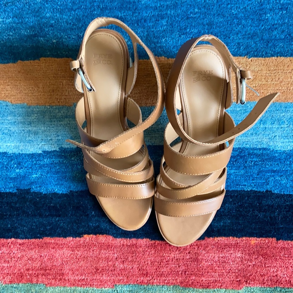 Frye & Co Leiah Strappy Heeled Leather Sandal 9.5